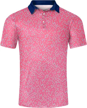 UNIFACO Mens Golf Shirt 3D Print Polo Shirts Dry Fit Performance Moisture Wicking Short Sleeve