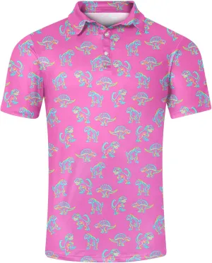 UNIFACO Mens Golf Shirt 3D Print Polo Shirts Dry Fit Performance Moisture Wicking Short Sleeve