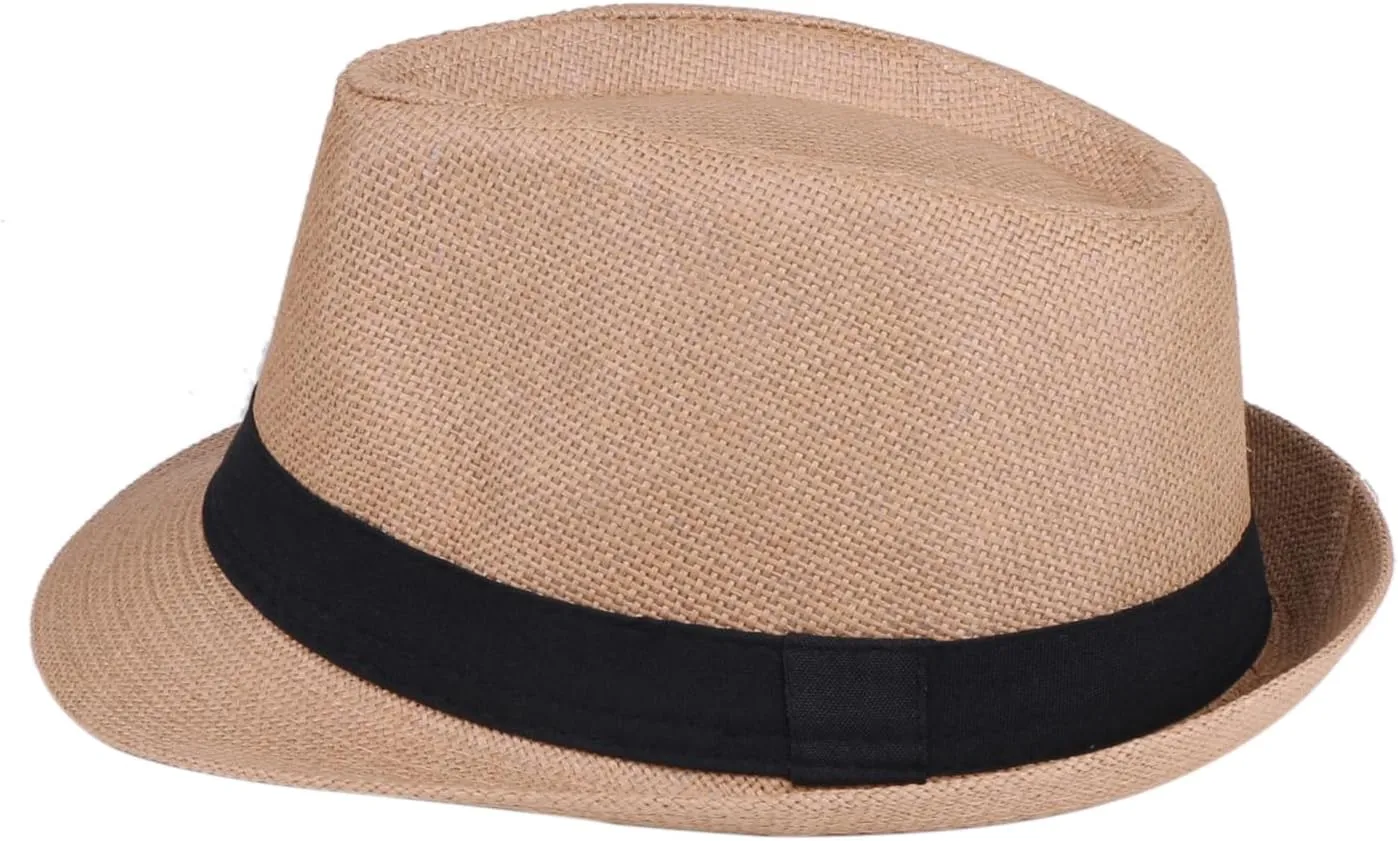 Unisex Fedora Hat Trilby Cuban Sun Protection Short Brim