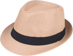 Unisex Fedora Hat Trilby Cuban Sun Protection Short Brim