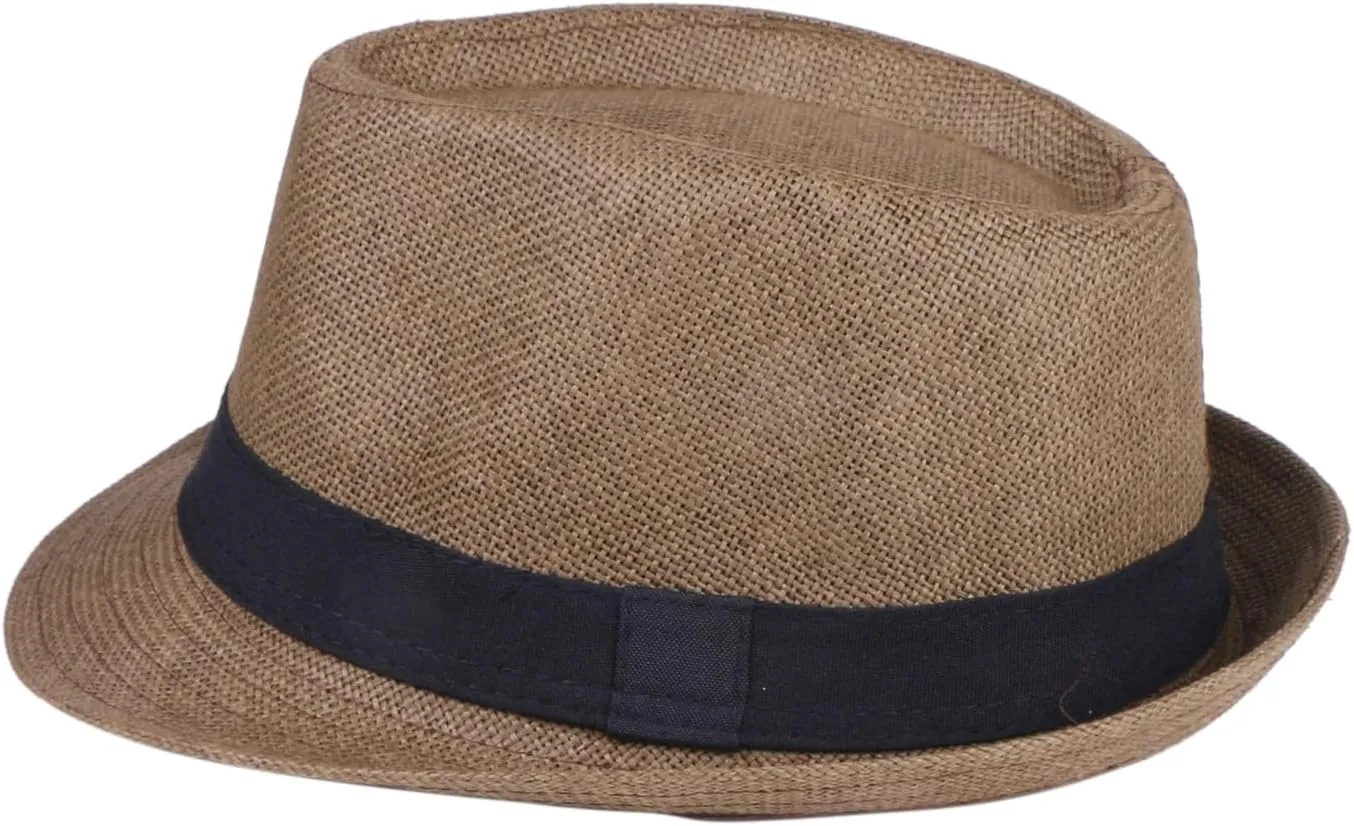 Unisex Fedora Hat Trilby Cuban Sun Protection Short Brim