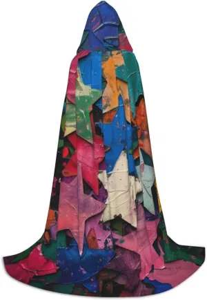 Unisex Hooded Robe Cloak, color stars - Adults' Lightweight Cloak for Halloween Cosplay Costumes -