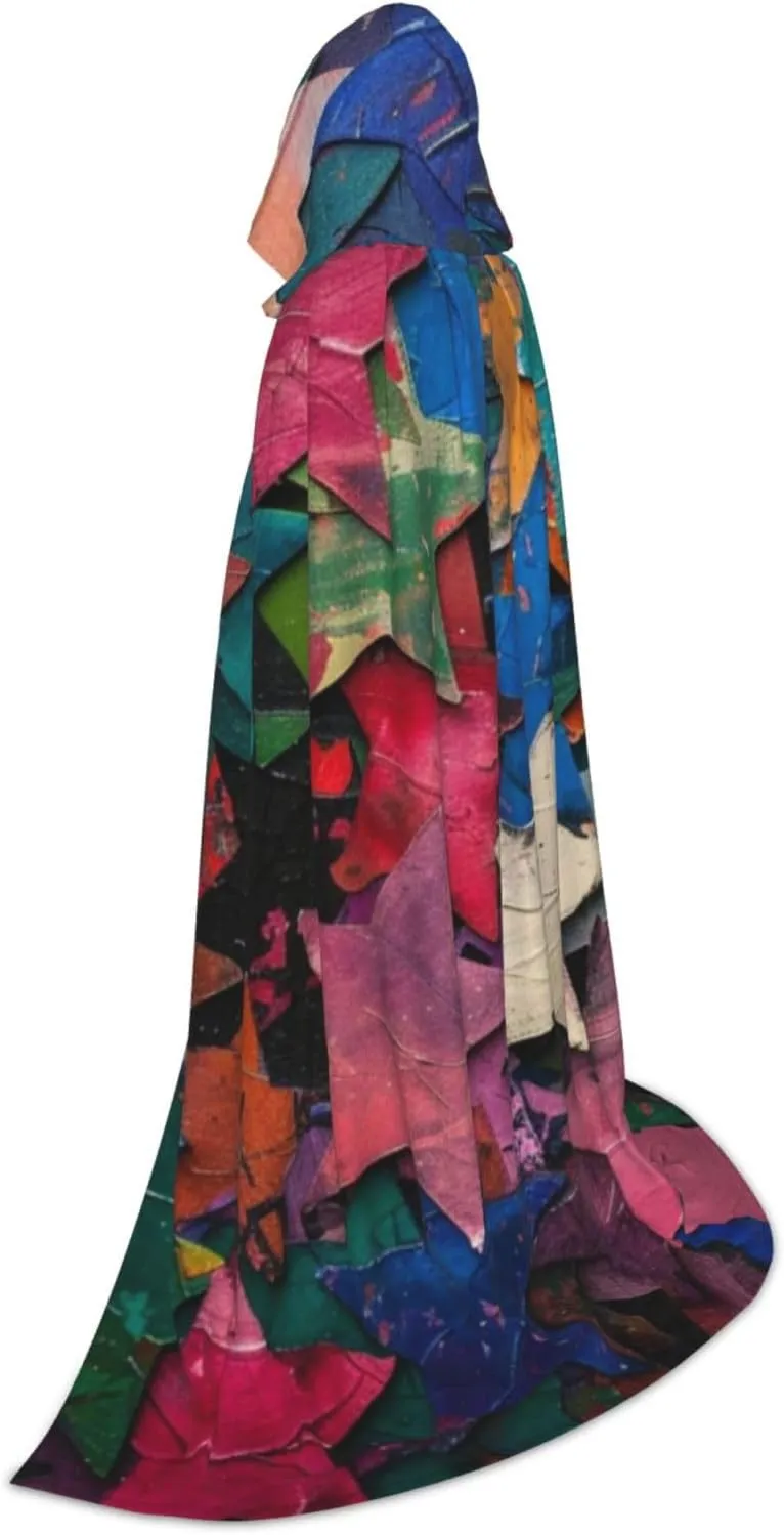 Unisex Hooded Robe Cloak, color stars - Adults' Lightweight Cloak for Halloween Cosplay Costumes -
