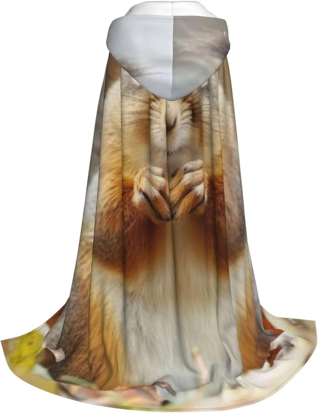 Unisex Hooded Robe Cloak, cute squirrel - Adults' Lightweight Cloak for Halloween Cosplay Costumes -