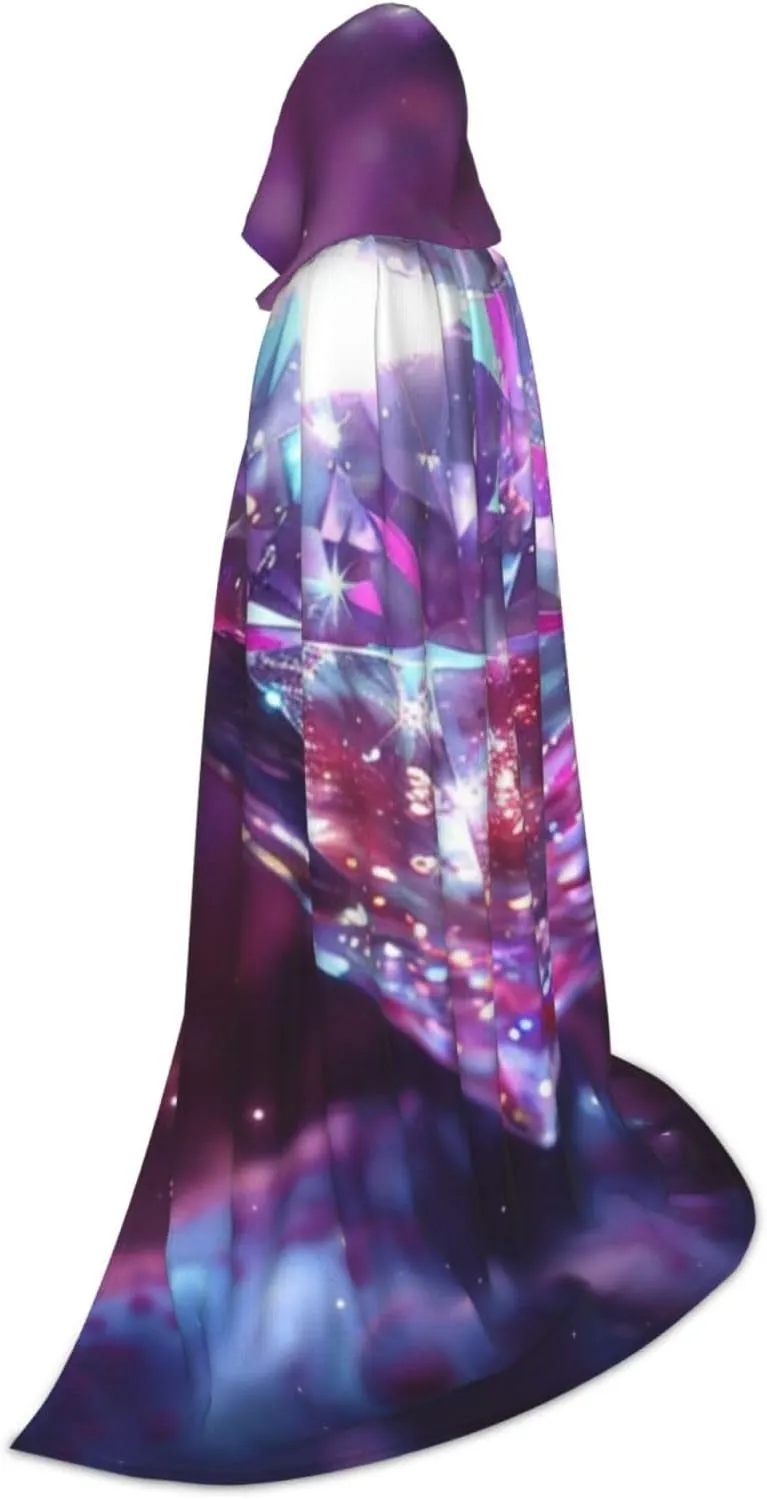 Unisex Hooded Robe Cloak, galaxy diamond - Adults' Lightweight Cloak for Halloween Cosplay Costumes -