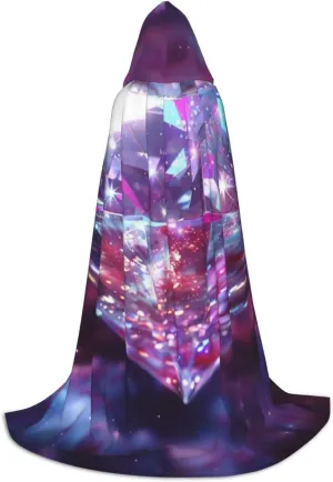 Unisex Hooded Robe Cloak, galaxy diamond - Adults' Lightweight Cloak for Halloween Cosplay Costumes -