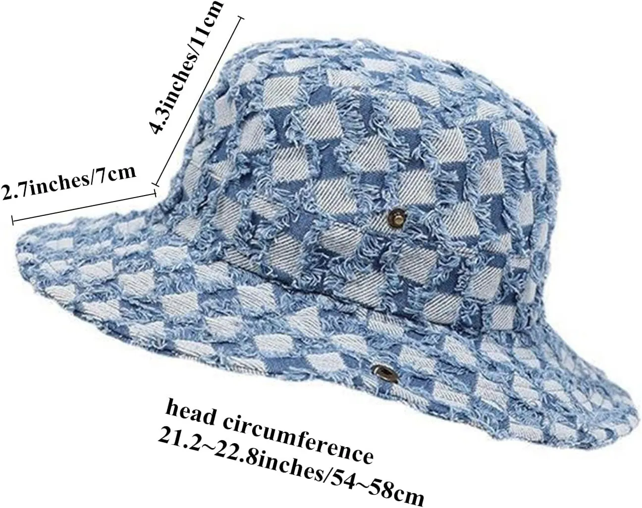 Wide Brim Bucket Sun Hat Packable Cotton Denim Cowboy Sun Hat for Women Men Summer Outdoor Fisherman Cap
