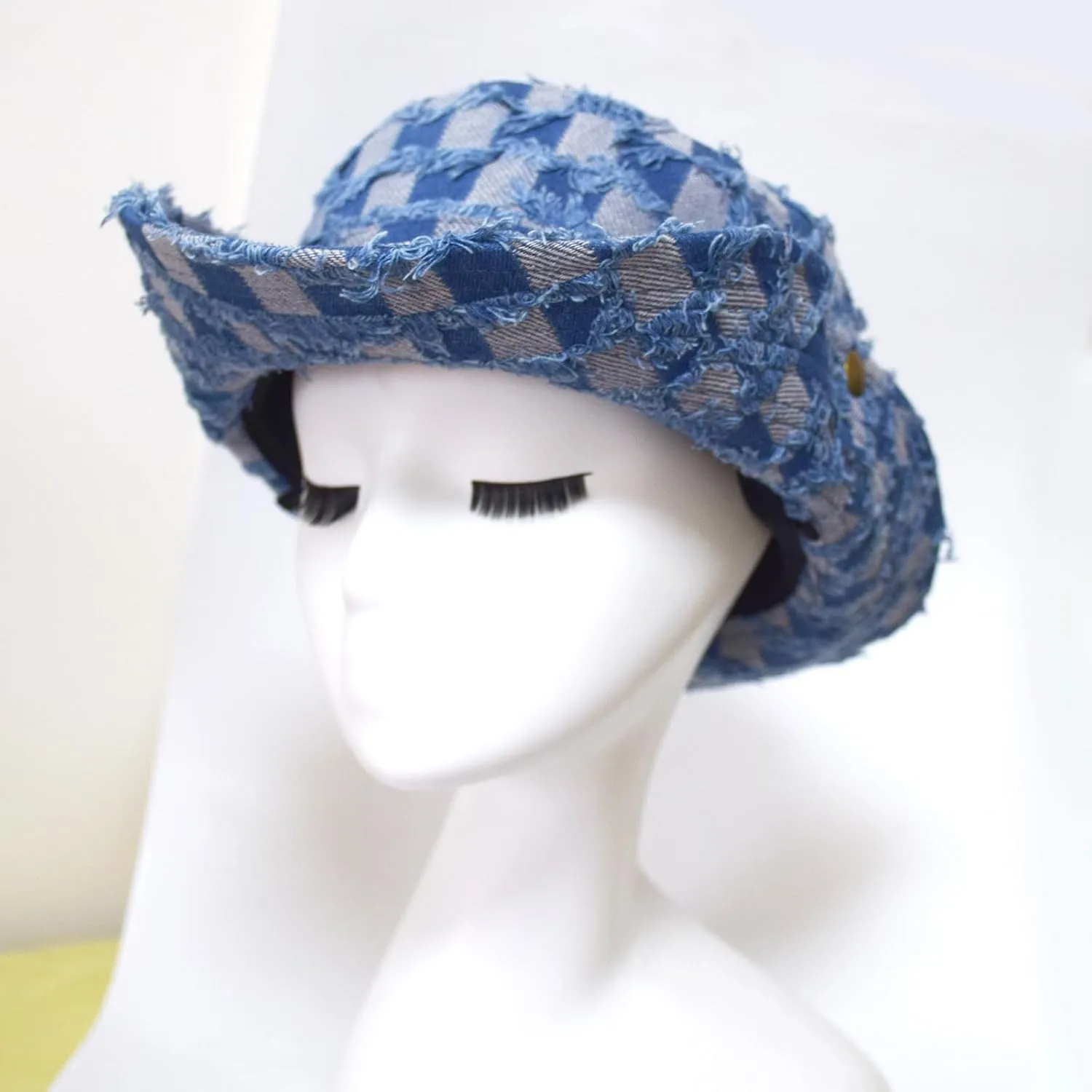 Wide Brim Bucket Sun Hat Packable Cotton Denim Cowboy Sun Hat for Women Men Summer Outdoor Fisherman Cap