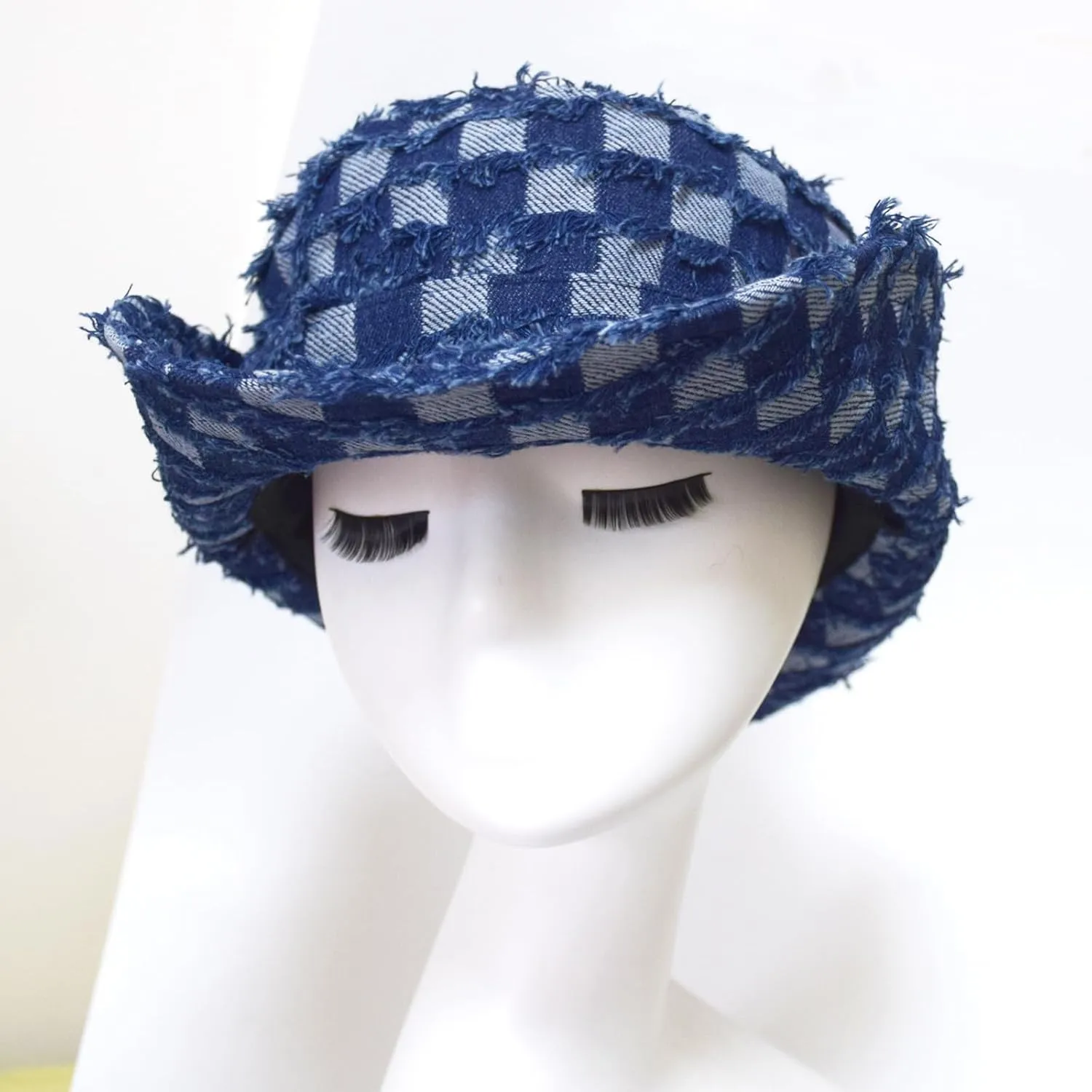 Wide Brim Bucket Sun Hat Packable Cotton Denim Cowboy Sun Hat for Women Men Summer Outdoor Fisherman Cap