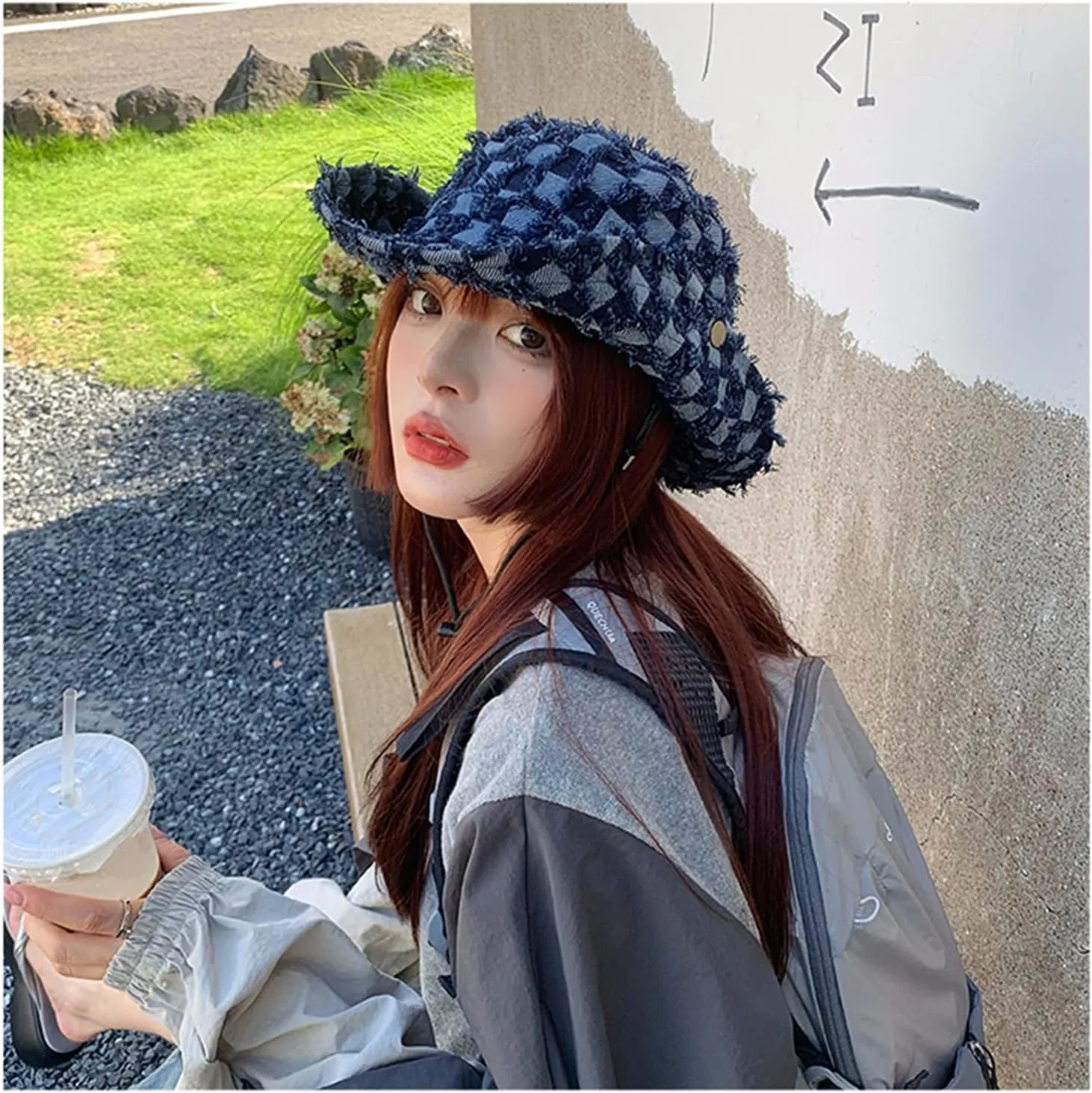 Wide Brim Bucket Sun Hat Packable Cotton Denim Cowboy Sun Hat for Women Men Summer Outdoor Fisherman Cap
