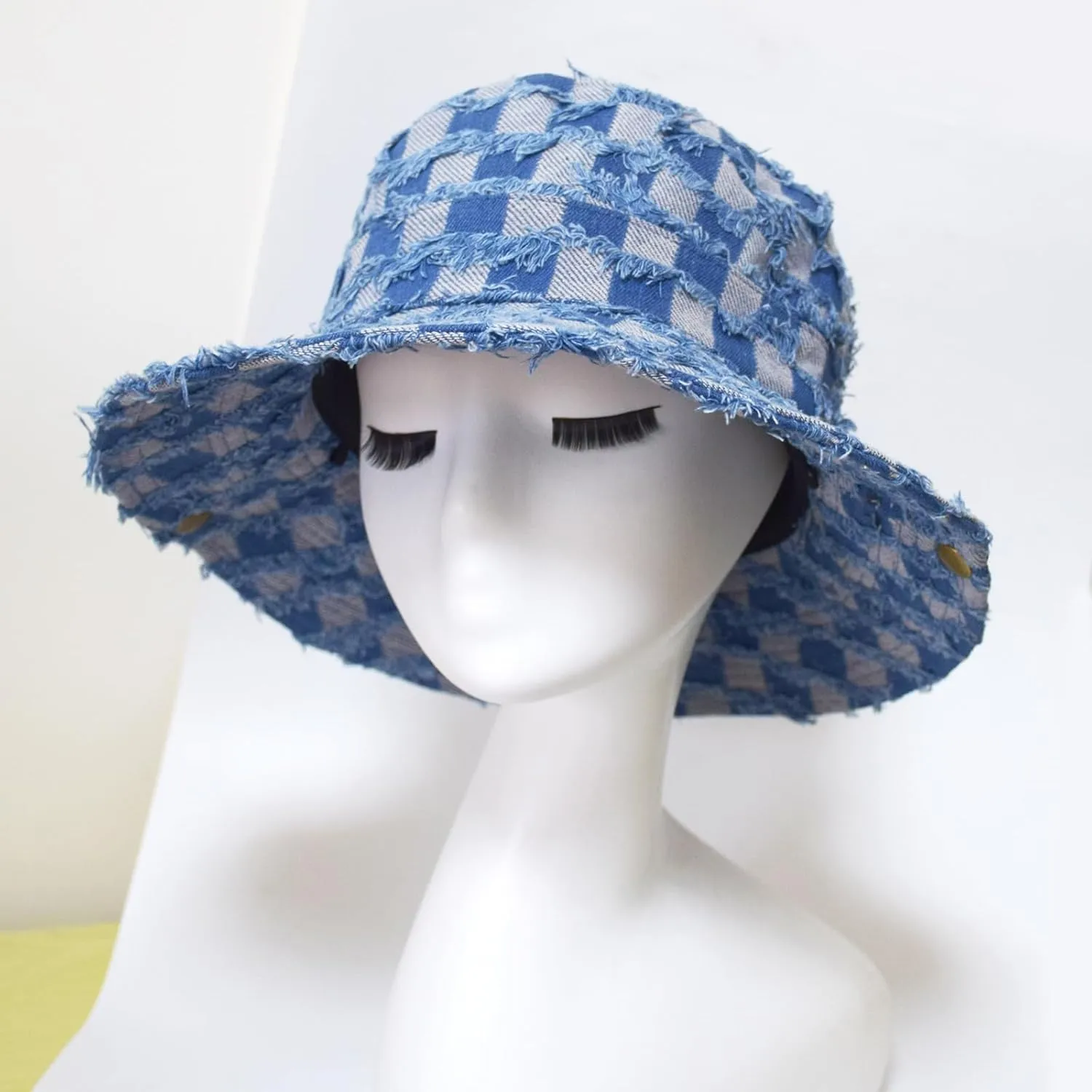 Wide Brim Bucket Sun Hat Packable Cotton Denim Cowboy Sun Hat for Women Men Summer Outdoor Fisherman Cap