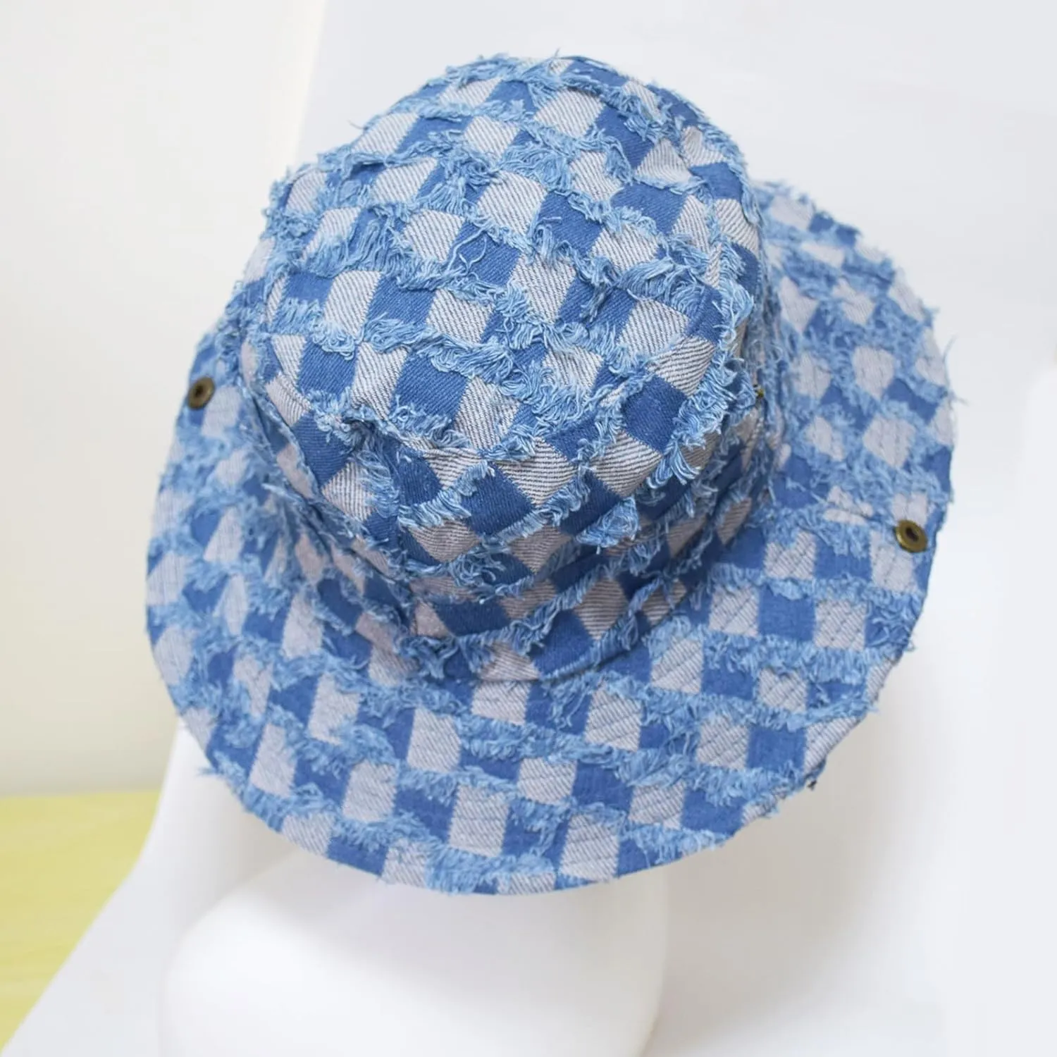 Wide Brim Bucket Sun Hat Packable Cotton Denim Cowboy Sun Hat for Women Men Summer Outdoor Fisherman Cap