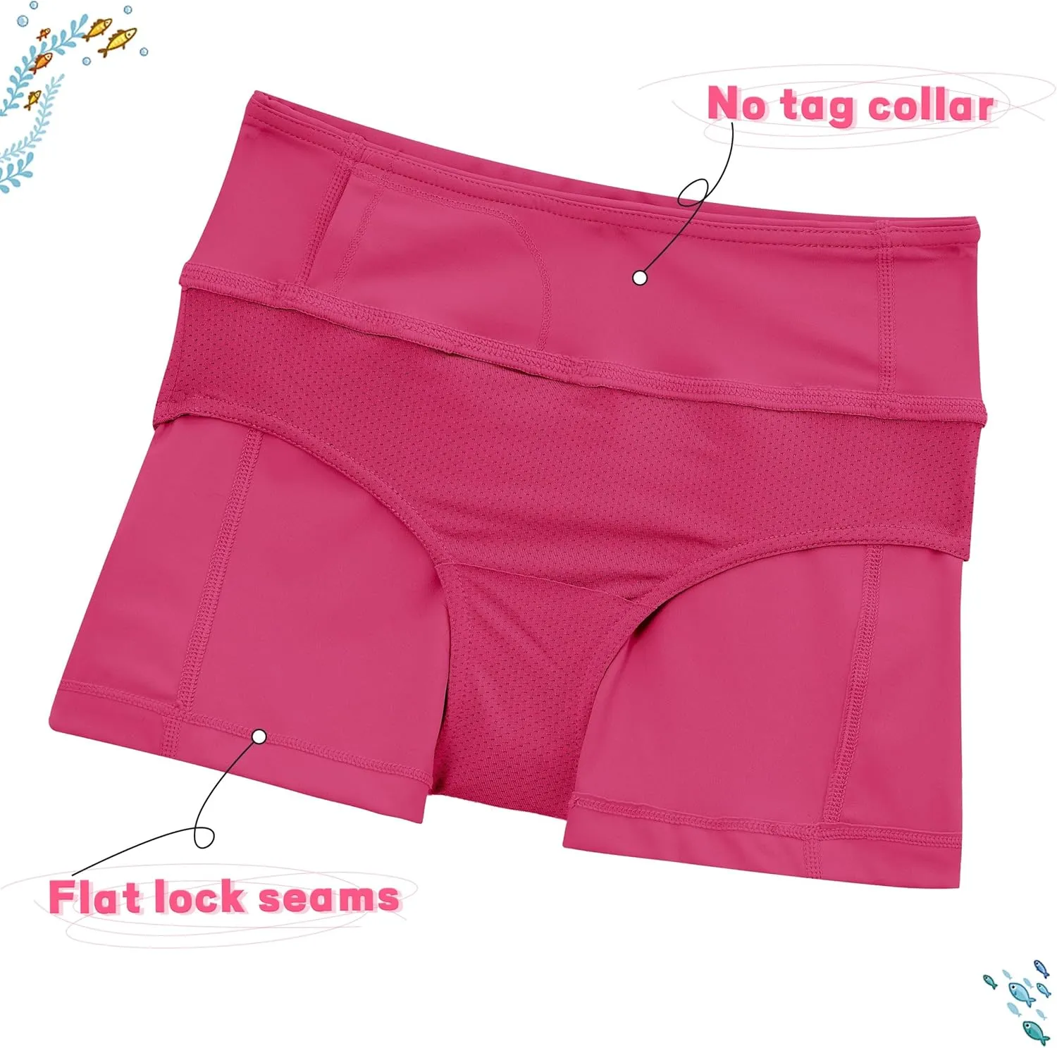 Willit Girls Swim Shorts with Pockets UPF 50  Sun Protection Swimming Bottom