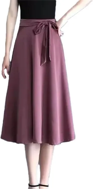 Women High Waisted Pleated A-Line Skirt Summer Harajuku Style Lace-Up Casual Party Skirts