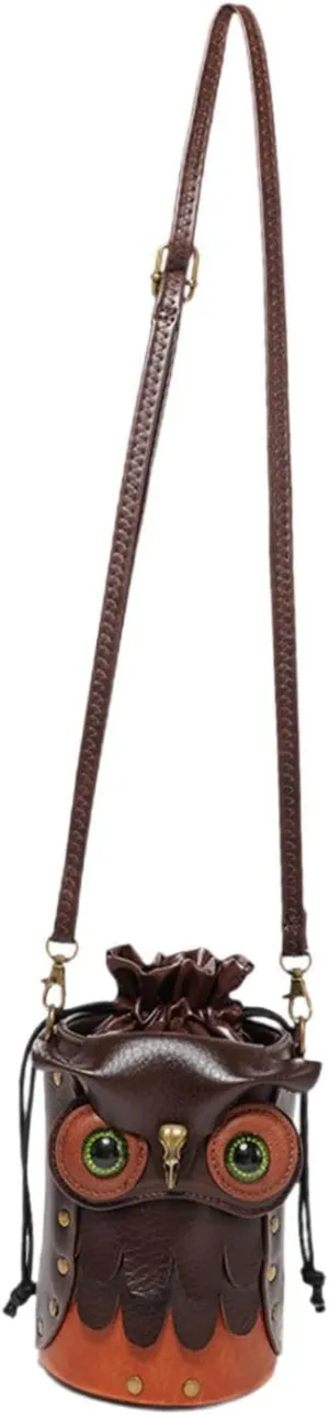 Women Shoulder Bag Steampunk Medieval Hobo Phone Purse Lightweight Bucket Bag Brown