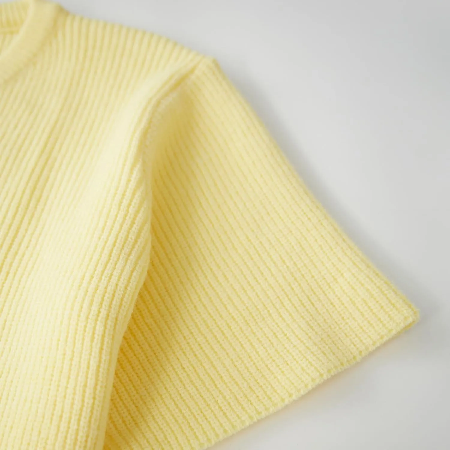 Women Y2k Knitted Crop Cardigan Short Sleeve Button Up Rib Knit Solid Color Cute Sweater Shirt