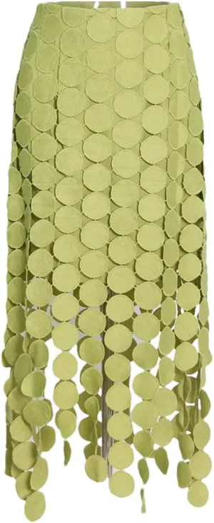 Womens Cut Out Skirt High Waist Patchwork Tassel Irregular Hem Solid Midi Skirts