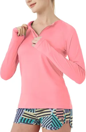 Women's Outdoor Quick Dry Sun Protection 1/4 Zip Long Sleeve Shirt