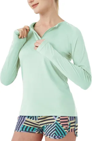 Women's Outdoor Quick Dry Sun Protection 1/4 Zip Long Sleeve Shirt