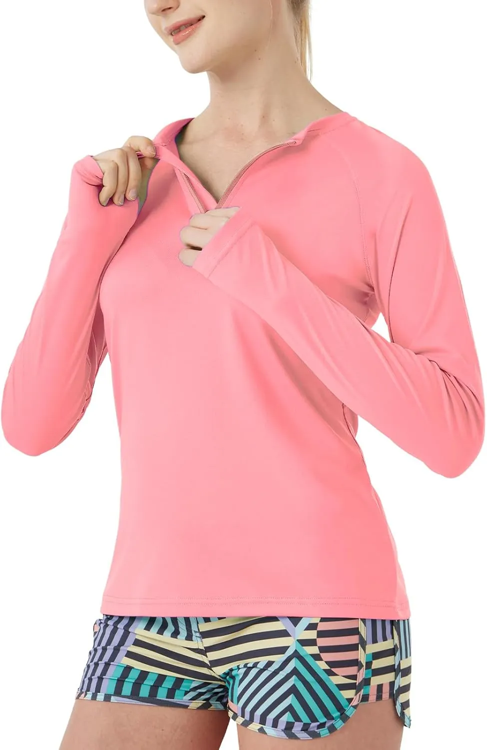 Women's Outdoor Quick Dry Sun Protection 1/4 Zip Long Sleeve Shirt