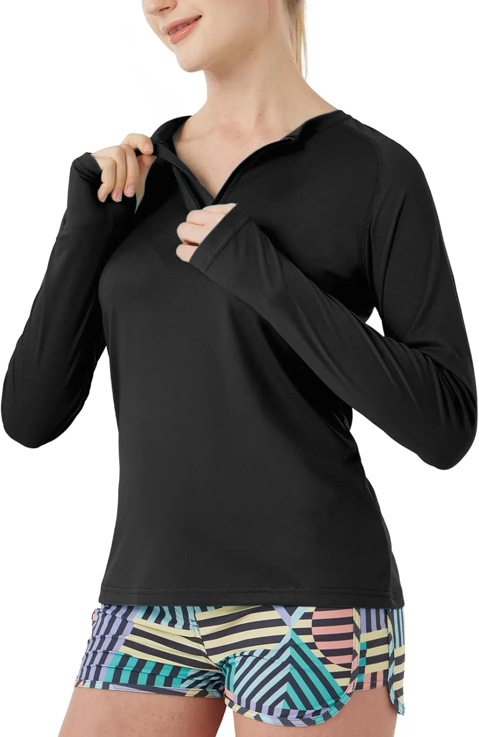 Women's Outdoor Quick Dry Sun Protection 1/4 Zip Long Sleeve Shirt