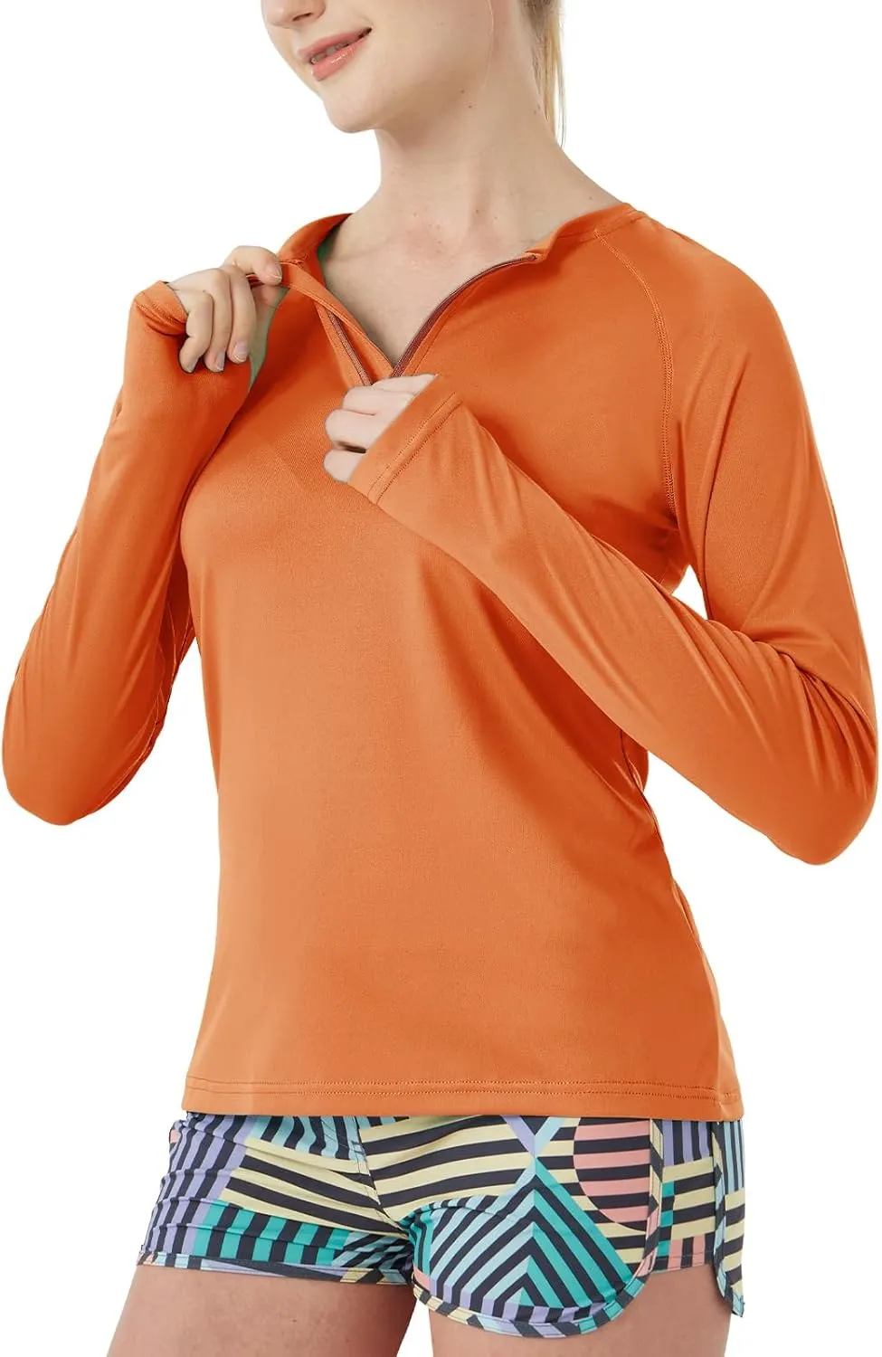 Women's Outdoor Quick Dry Sun Protection 1/4 Zip Long Sleeve Shirt