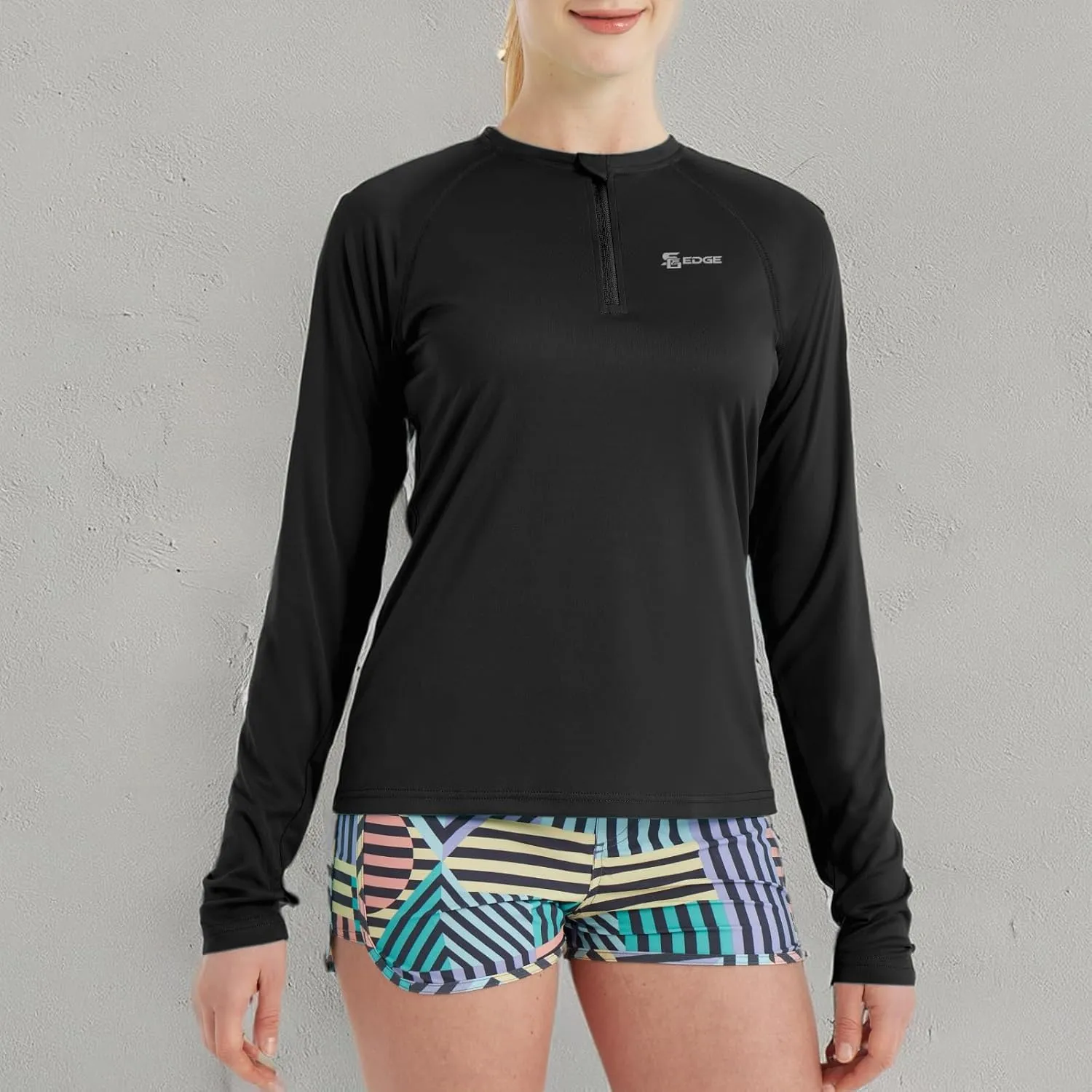 Women's Outdoor Quick Dry Sun Protection 1/4 Zip Long Sleeve Shirt