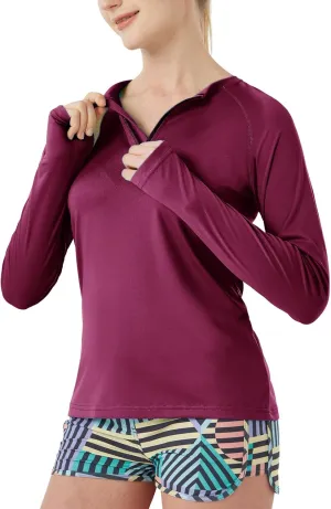 Women's Outdoor Quick Dry Sun Protection 1/4 Zip Long Sleeve Shirt