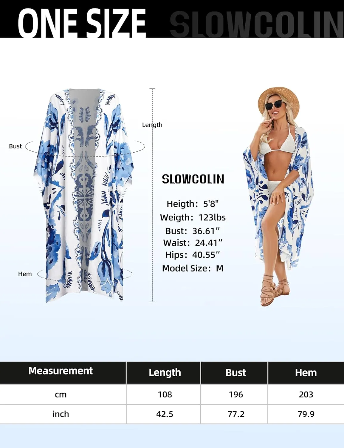 Women's Summer Beach Cover ups Casual Rayon Floral Print Kimonos Loose One size Cardigans for Swimwear