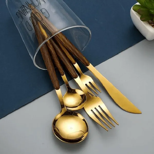 Wood Handle Cutlery Set