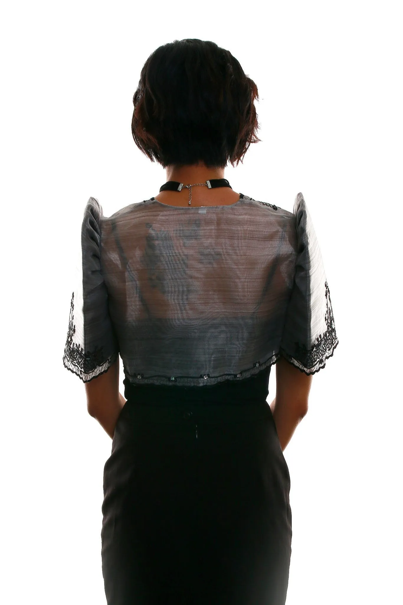 WR11 - Mestiza Bolero Dark Gray - Filipiniana