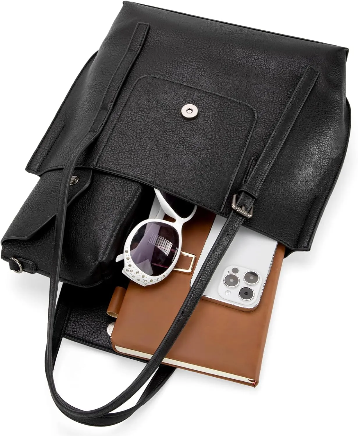 Wrangler Tote Handbags for Women Vegan Leather Shoulder Tote Purse with Small Crossbody Bag