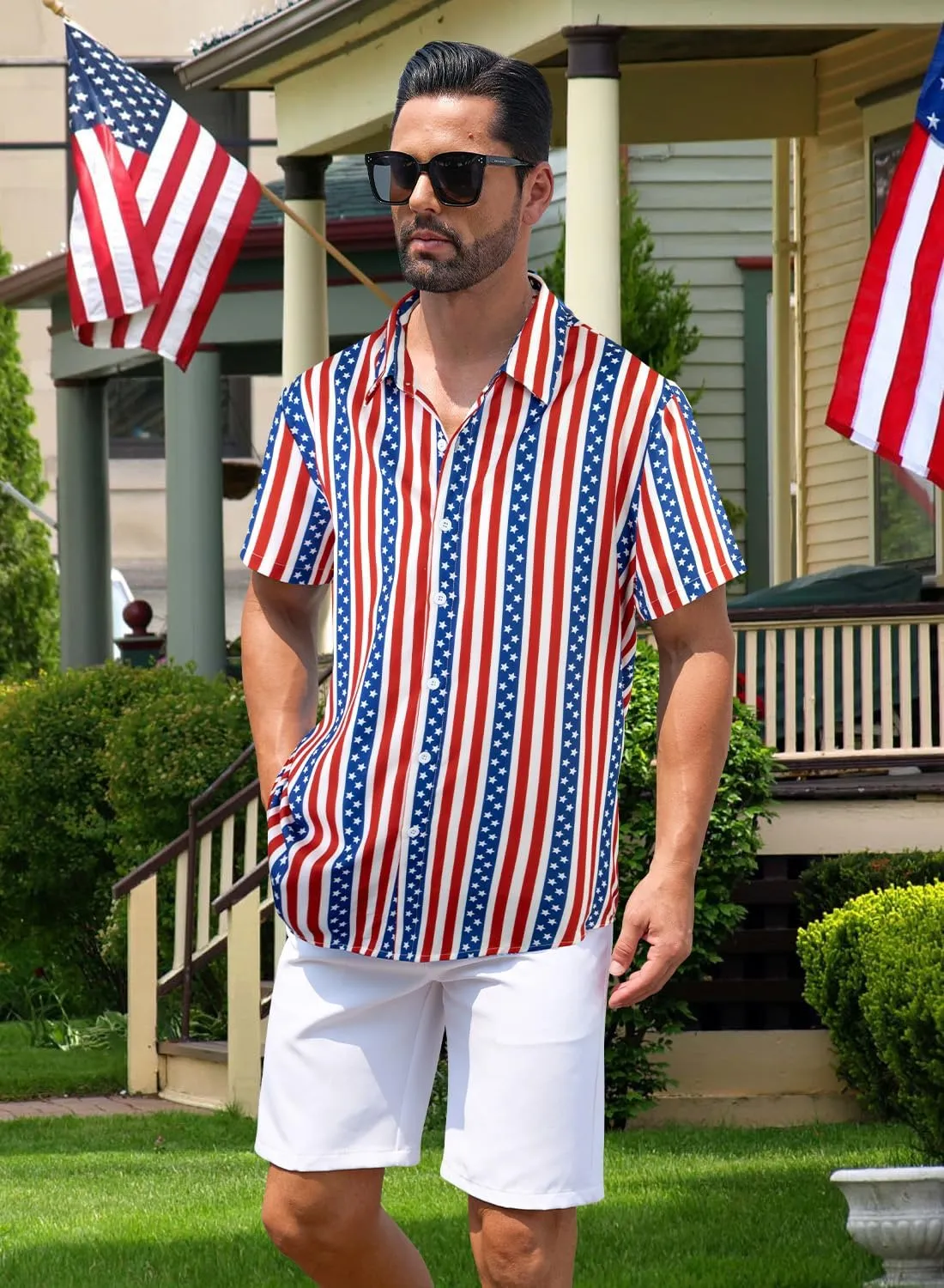 XiaoMoSha Hawaiian Shirt for Men Button Down Short Sleeve Summer Beach Shirts Wrinkle Free Funny Casual Tropical Tops S-3XL
