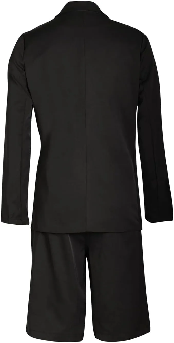XZLUFNY Women's 2 Piece Full Sleeve Blazer and Short Office Business Work Suit Set