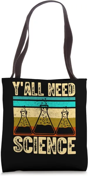 Yall Need Science Four Flask Vintage Stripe Tote Bag