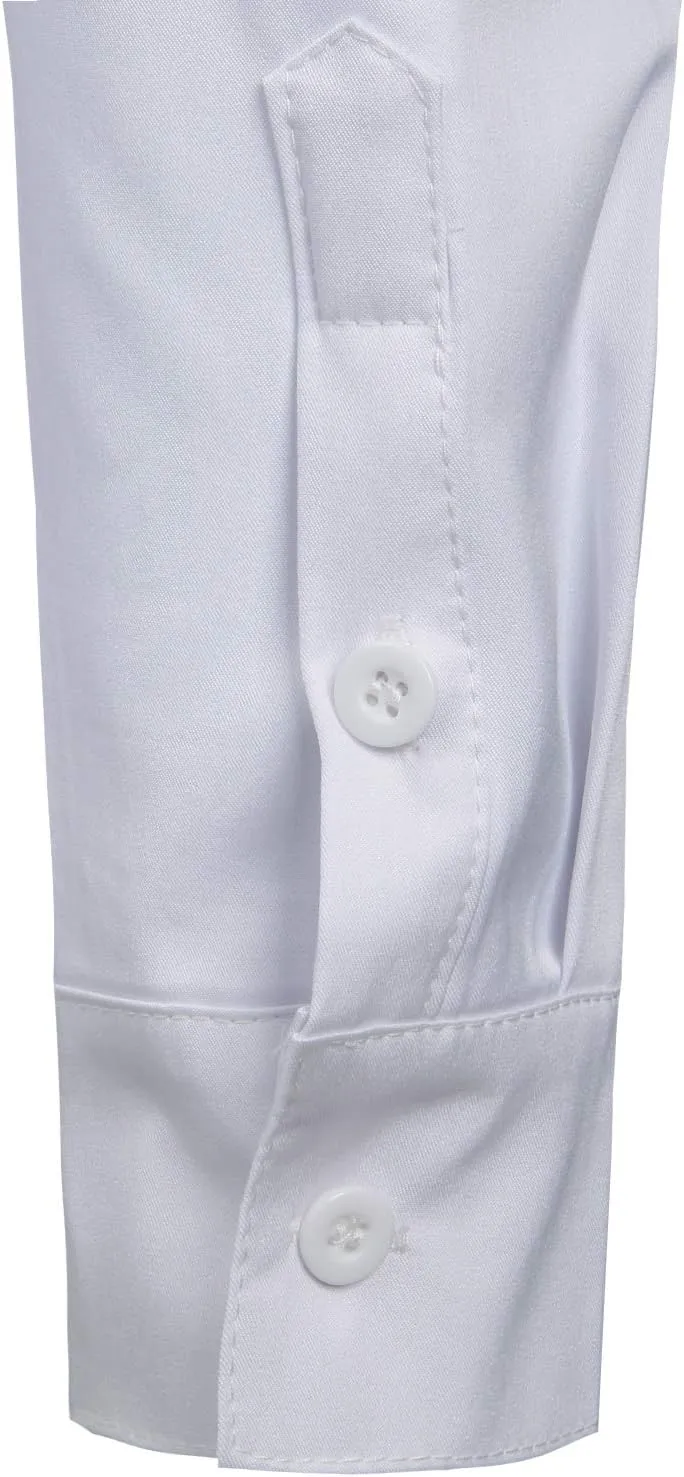 ZEROYAA Men's Banded Collar Slim Fit Long Sleeve Casual Button Down Dress Shirts with Pocket