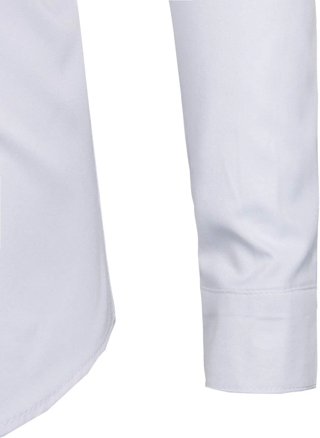 ZEROYAA Men's Banded Collar Slim Fit Long Sleeve Casual Button Down Dress Shirts with Pocket