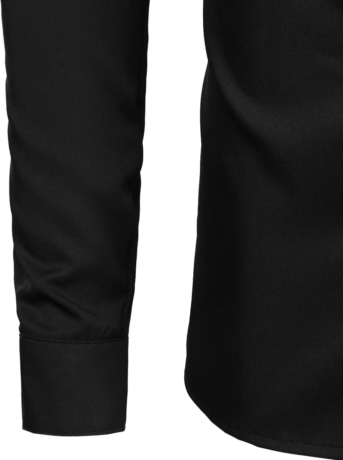 ZEROYAA Men's Banded Collar Slim Fit Long Sleeve Casual Button Down Dress Shirts with Pocket