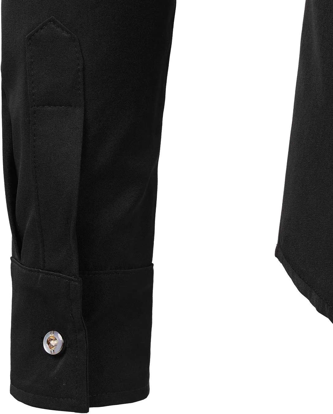ZEROYAA Mens Hipster Gold Embroidery Mandarin Collar Slim Fit Long Sleeve Casual Dress Shirts